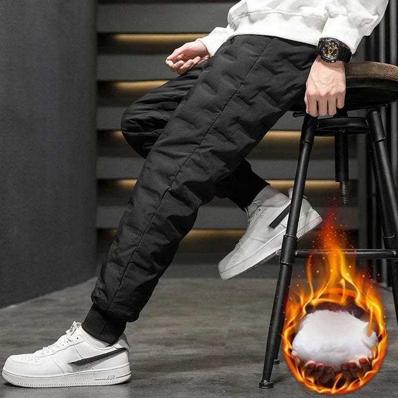 Thermal Down Trousers 90% White Duck Down Padded Thicken Winter Warm Down Pants Men Joggers Sportswear Sweatpants Lovers