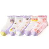 5 Pairs/Lot Summer Children Cotton Socks Boy Girl Baby Fashion Mesh Cartoon For 2023 Spring New 1-12 Year Student Kids Teen Sock