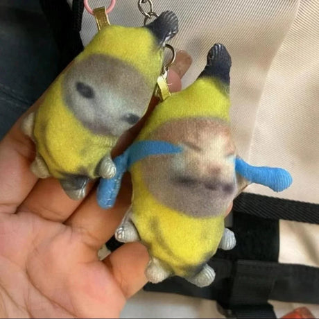 2023 Crying Banana Cat Plush Pendant Cute Banana Cat Doll With Sound Toy Keychain Car Bag Funny Pendant Keyring Gifts New