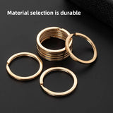 100 Pcs/Lot Rose gold Key Ring Plated 25mm and 30mm Round Split Keychain Keyrings Wholesale