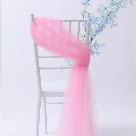 20pc/lot Tulle Sheer Organza Sashes For Wedding Banquet Party Arch Decoration DIY Chair Sashes Knots Background Veil Romantic