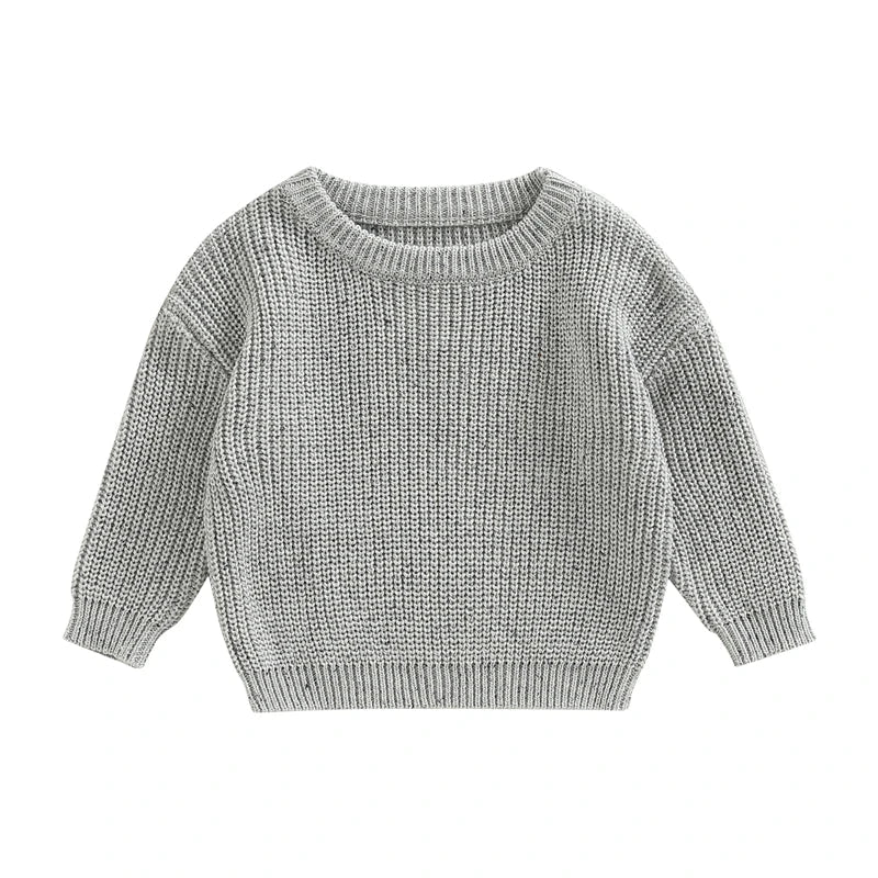 Autumn Winter New Toddler Boys Girls Solid Long Sleeve Sweaters Coat Children Sweaters Kids Knitting Pullovers Tops