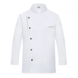 White chef jacket long sleeve chef coat T-shirt Hotel chef uniform restaurant chef coat Bakery Breathable Cooking clothes logo