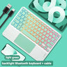 Backlit Touchpad Wireless Keyboard For Android IOS Huawei Xiaomi Tablet For iPad Pro Air Mini 6 Korean Russian Spanish Keyboard