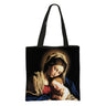 Our Lady of Guadalupe Virgin Mary Print Handbag Women Catholic Churches Canvas Shopping Bags Casual High-capacity Tote Bag Gift