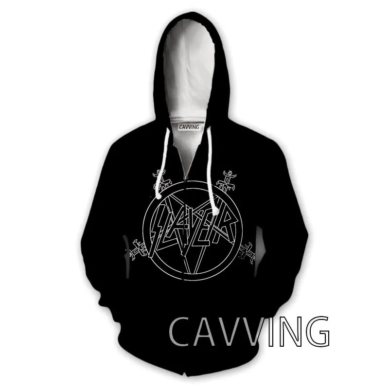 New Fashion 3D Print  SLAYER ROCK  Zipper Hoodies Zip Up Hooded Sweatshirts Harajuku Hoodie Hip Hop Sweatshirts