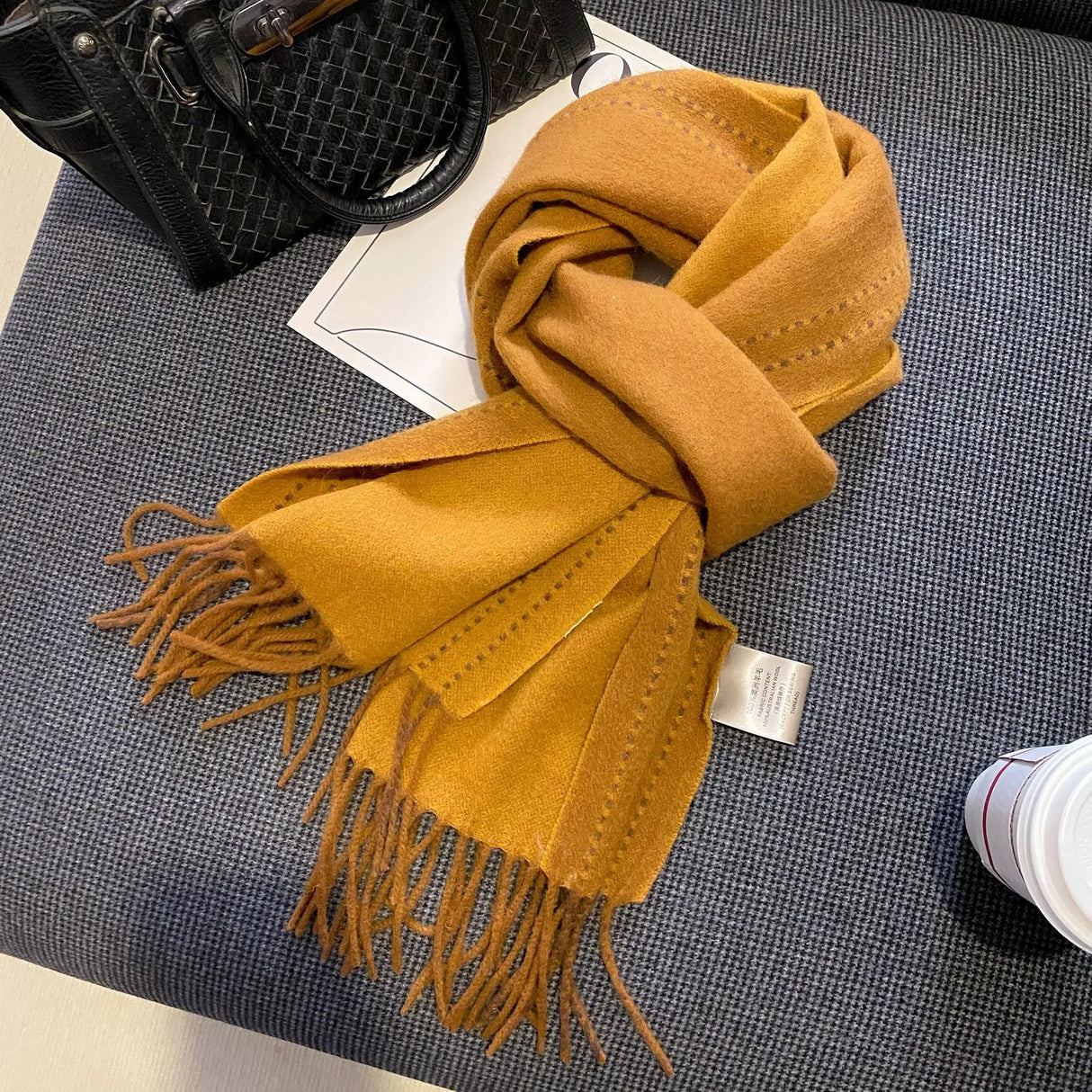 High Quality 100% Wool Scarf Female Fashion Classic Soft Cashmere Muffler Women Warm Thermal Shawl Outside Autumn Winter