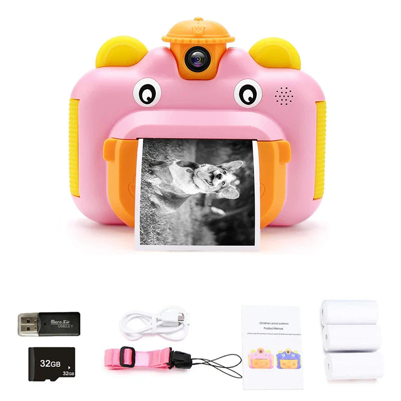 Children's Instant Print Camera With Thermal Printer Kids Digital Photo Camera Girl's Toy Child Camera Video Boy's Birthday Gift