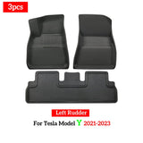 Fits Tesla Model 3 Model Y Floor Mat Luggage Mat Left Hand Drive 2017-2023 Left Right Rudder 4 Seasons Waterproof 3D Floor Liner