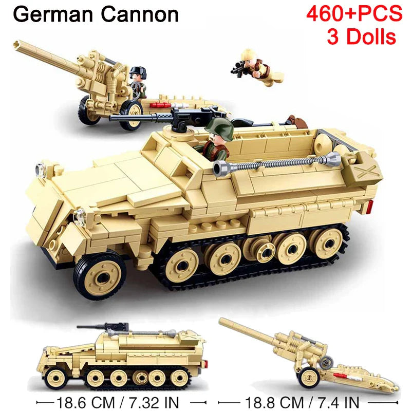 WW2 Military Panzer Tiger I Heavy Tank Panzerkampfwagen VI Ausf. E Building Blocks World War II Figures Bricks Model Toys Gifts