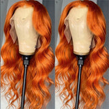 Wiggogo Body Wave 13X6 Hd Lace Frontal Wig Orange Ginger Lace Front Wig Human Hair Hd Lace Wig 13X4 Lace Frontal Human Hair Wigs