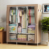 Bedroom Clothes Hanging Storage Wardrobe Dormitory Storage Cabinet Simple Cloth Wardrobe Fabric Steel Assembly Closet Hot Sale