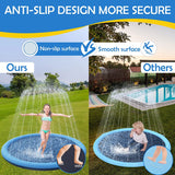 Kids Dog Anti-Slip Splash Pad Thick Sprinkler Pool Summer Outdoor Water Toys Fun Backyard Fountain Play Mat for Children Gift