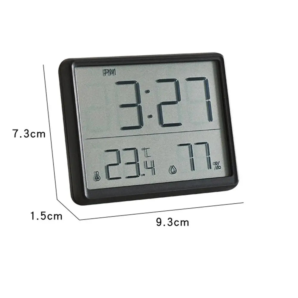 1 Pcs Lcd Digital Alarm Clock Large Screen Displays Multi-functional Magnetic Design Thermometer Meter Humidity Monitor