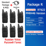 Retevis RT622 Mini Walkie Talkie 4 Pcs Walkie-talkies PMR446 FRS VOX Portable Two Way Radio Station for Restaurant Hotel