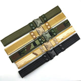 New Plastic Buckle Men Canvas Lengthened Thickened Tactical Belt Wide Edging Outdoor Belt