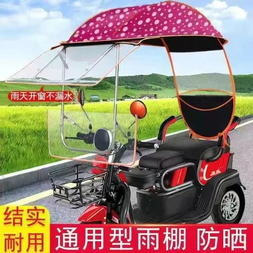 Electric vehicle canopy tricycle fully enclosed windshield rain proof car canopy sun protection sun shading motorcycle raincoat