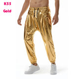 Mens Shiny Silver Metallic Jogger Sweatpants Hip Hop Wet Look Trousers Men Club Party Festival Prom Streetwear Pantalones Hombre