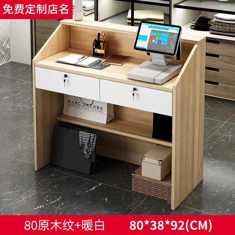 Modern Reception Desks Office Furniture Simple Bar Counter Commercial Clothing Store Cashier Desk Barber Shop Reception Desks