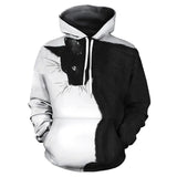 2024 New Arrival Black and White Cat 3D Hoodie Sweatshirts Mens Women Fashion Casual Pullover Harajuku Streetwear Hoodies