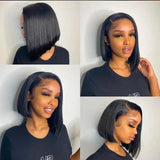 13x4 HD Lace Frontal Wigs Straight Short Bob Wig Human Hair Wigs Brazilian Pre Plucked Lace Frontal Human Hair Wig For Women