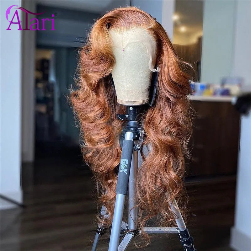 13x6 Copper Ginger Brown Body Wave Wigs Brazilian Human Hair Wigs Pre Plucked 13x4 Lace Frontal Wigs Transparent 5x5 Closure Wig