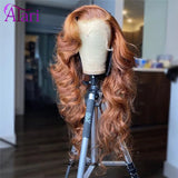 13x6 Copper Ginger Brown Body Wave Wigs Brazilian Human Hair Wigs Pre Plucked 13x4 Lace Frontal Wigs Transparent 5x5 Closure Wig