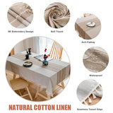 Battilo Linen Tablecloth Rectangular Tables Cloth With Tassel Waterproof Coffee Desks Cover for Dining Table Wedding Decor