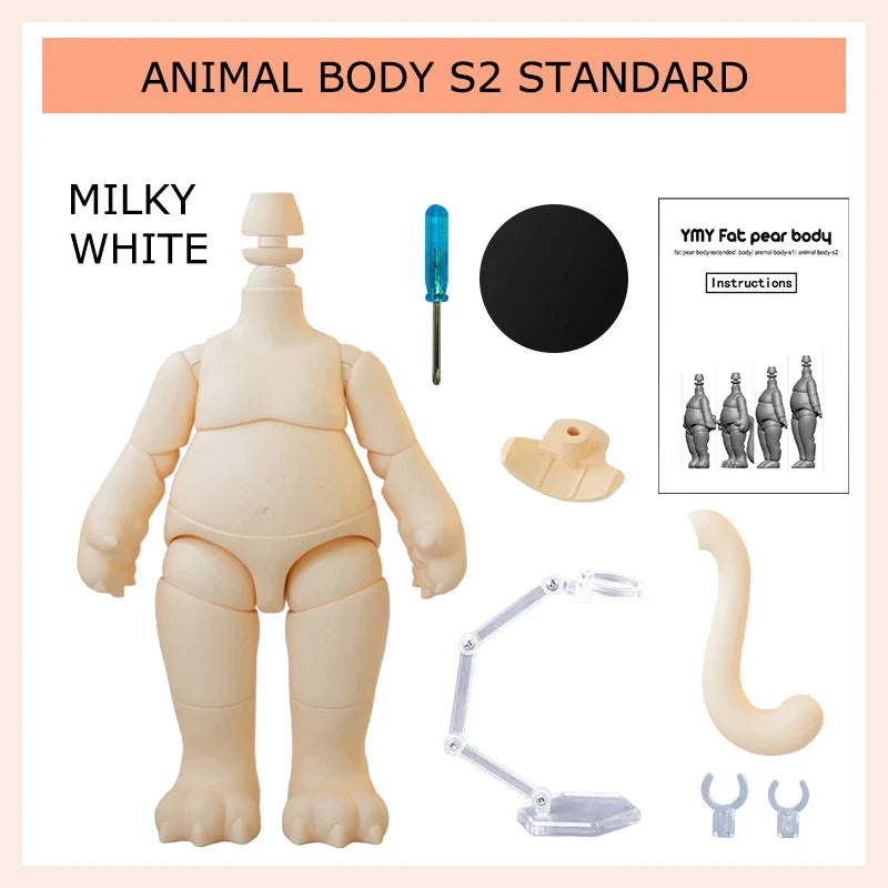 Movable Joint Ymy Doll Fat Animal Body Cat Foot Animal Tail Doll Replace Body Accessories For Nendoroids, Ob11, Gsc, Obitsu 11