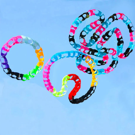 3D 24/48/96 Hole Large Soft Kite Tail Hanging Hole Snake Shaped Color Rotating Ring Umbrella Cloth Kefu Rope Accessories