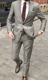 2023 Men's Suit   Handsome Casual 2 Piece Suit For Men Wedding Tuxedos Notched Lapel Groomsmen  Business  Prom Blazer