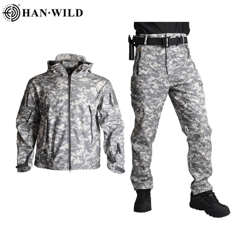 Military Uniform Fleece Russian Camo Tactical assult combat uniform Men Outdoor Working Clothing Army Uniform Hunting Clothes