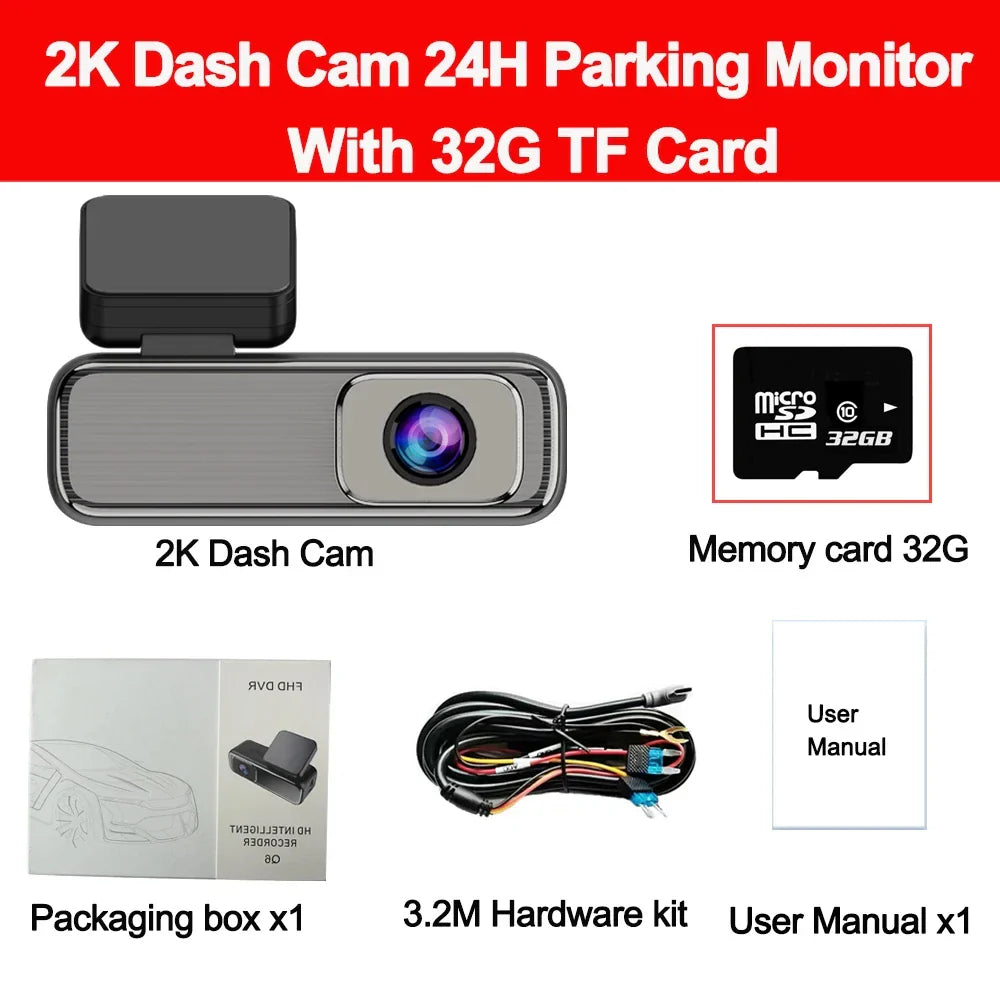 2K Dash Cam for Cars Camera for Vehicle WiFi Car DVR Video Recorder B lack Box 24H Parking Monitor Night Vision Car Assecories