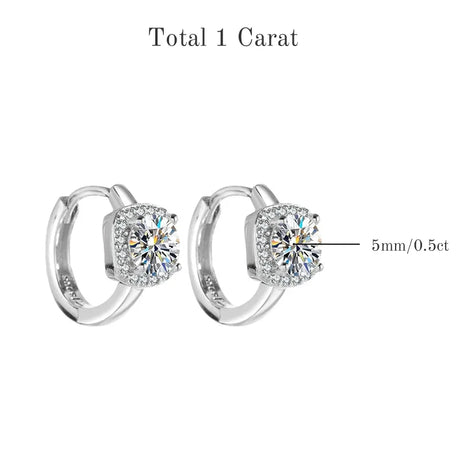 TBCYD 5mm D Color Moissanite Hoop Earrings For Women With GRA S925 Sterling Silver Ear Clasps Buckle Original New Fine Jewerly