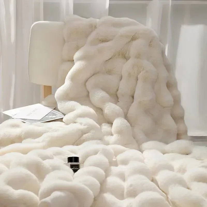 Winter Imitation Fur Plush Blanket Warm Super Soft Blankets Bed Sofa Cover Luxury Fluffy Throw Blanket Bedroom Couch Pillow Case