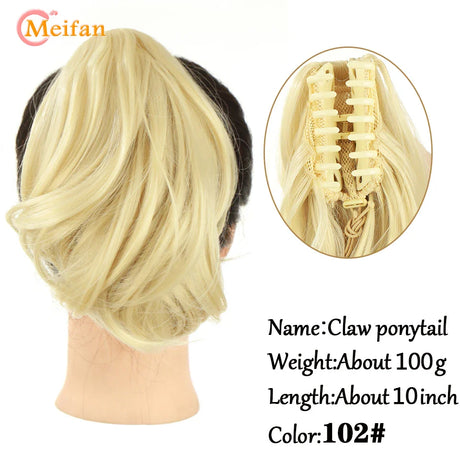 MEIFAN Long Synthetic Wavy Clip in Hair Ponytail Hair Wigs Extensions Style Claw Pony Tail Hairpiece for Women Cosplay Party