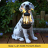 Solar Simulation Animal Light Outdoor Waterproof Resin Dog Statues Led Night Lights For Pathway Yard Garden Wildlife Decoration