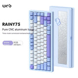 Wob Rainy75 Mechanical Keyboard CNC Aluminum Alloy RGB Wireless Tri-Mode Bluetooth USB Gasket Gamer Hot-Swap Pc Gaming Keyboard