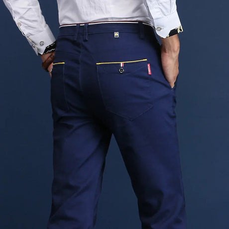 2024 New Korean Men Casual Pants Stretch Slim Fit Trousers High Quality Straight Stretch Pants Men