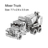 3D Metal Puzzles DIY Assembly Model Engineering Vehicle Long Nose Truck Loader Crane Mixer Car Educational Toys for Children