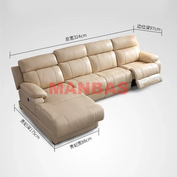 Tech Smart Electric Reclining Sofa Set Functional Genuine Leather Sofa Cama L Shape Sectional Couch Theater Seats Convertible S