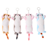 16CM New Long Cat Plush Toy Keychain Cute Cat Doll Bag Pendant Decoration Doll Scratching Machine Brithday Gifts For Girls