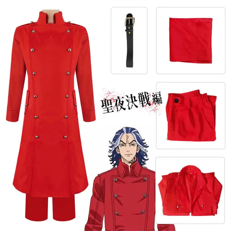 Anime Tokyo Revengers Daiju Shiba Cosplay Costumes Taiju Shiba Red Trench Uniform Generation Tokyo Manji Gang Clothes for Adult