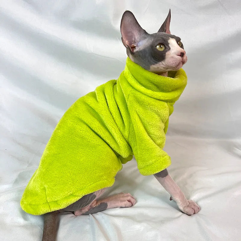 Winter Comfortable Sphynx Cat Clothes Cat Hoodie Coat for Pet Clothing Cute Apparel Hairless Cat Shirt Pet Supplier