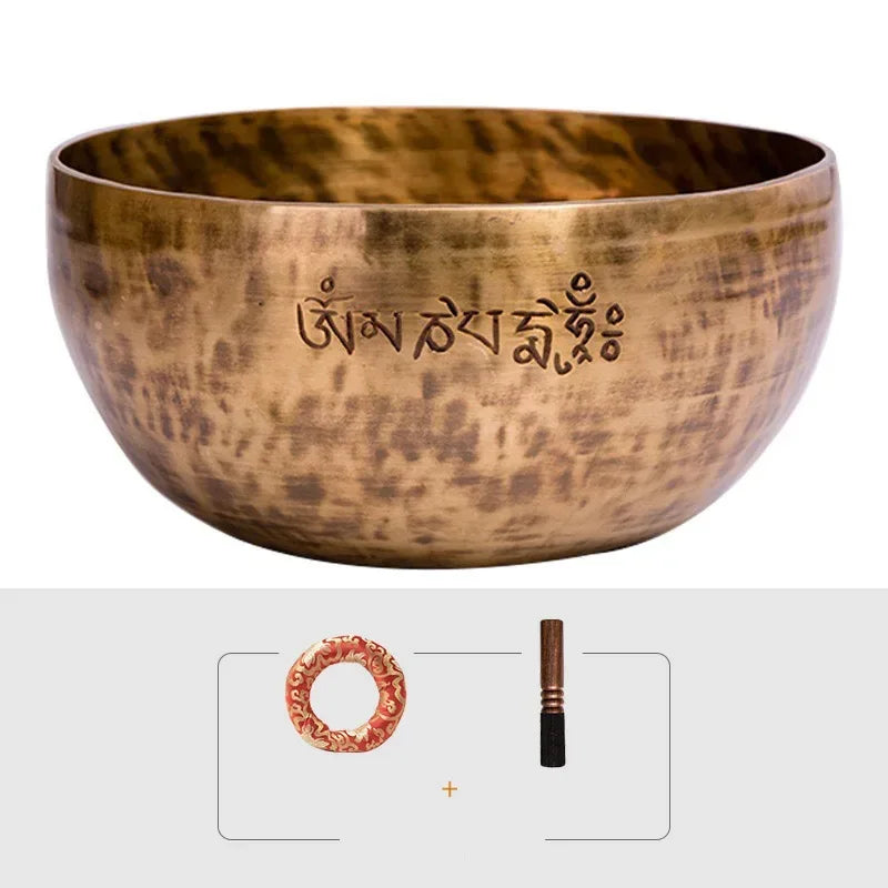 Handmade Buddhist Tibetan Singing Bowl Profession Percussion Instrument Full Moon Nepal Singing Bowls Meditation Yoga Accessory