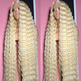 30 38 Inch Honey Blonde 613 Deep Wave13x4 Hd Lace Frontal Wig Brazilian 13x6 Transparent Lace Front Color Curly Wigs Human Hair