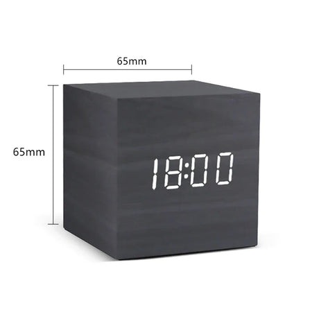 Modern Wooden Led Smart Alarm Clocks For Bedrooms Bedside Table Square Voice Control Desktop Digital Clock For Room