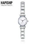 Hapiship Fashion Women's Stainless Steel White Black Watch Bracelet Bangle For Party Friend Wife Birthday Jewelry Gift G150