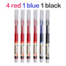 6Pcs/Set Quick-Drying 0.5mm Roller Pen High Capacity Black/Red/Blue Ink Straight Liquid Rollerball Gel School Office Stationery