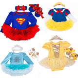 Baby girl Clothes elsa anna costume for Baby Infant Birthday Party Dress Tutus Newborn Jumpsuit Bebe Romper Little Girl Clothes